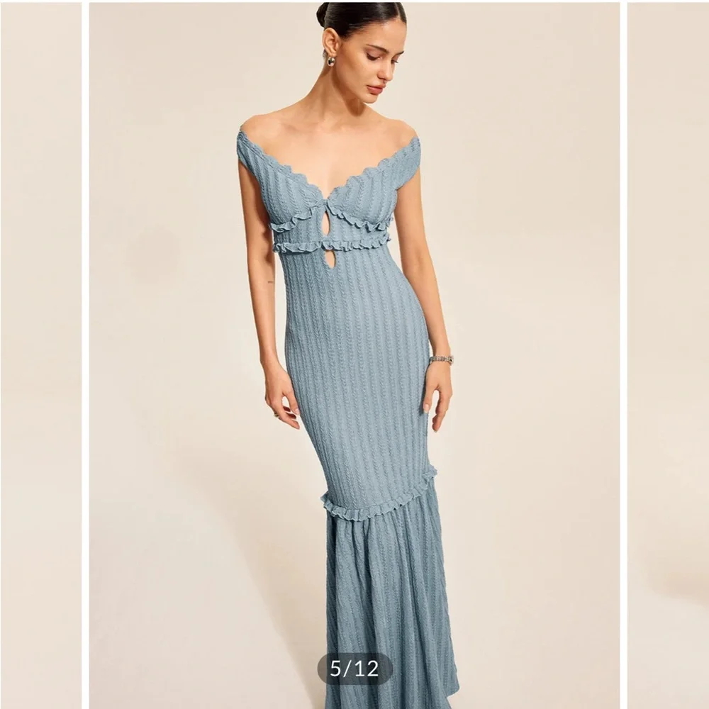 Commense Off-Shoulder Ruffle Dress - Picture 3 of 5